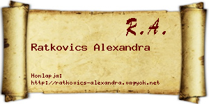 Ratkovics Alexandra névjegykártya